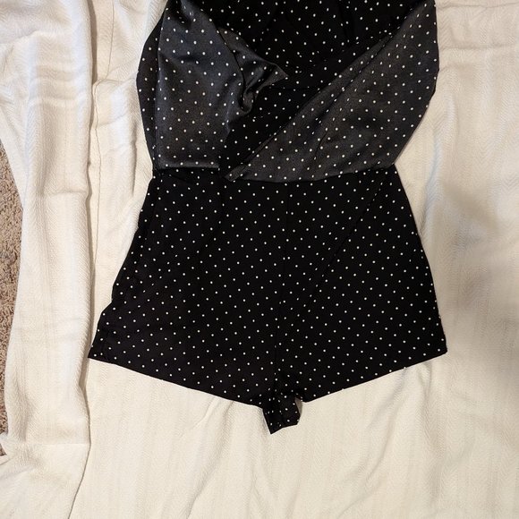 LOFT Black and White Polka-dot Wrap Dress 10 EUC - Picture 10 of 10